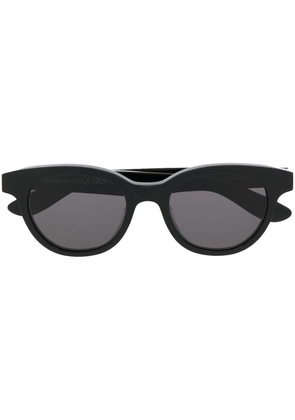 Alexander McQueen Eyewear logo-debossed round-frame sunglasses - Black