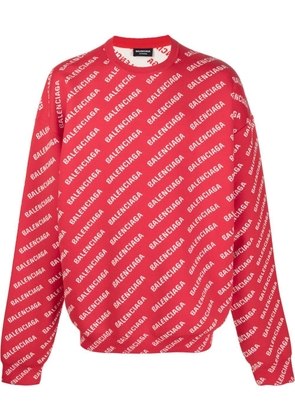 Balenciaga logo-print crew-neck sweatshirt - Red
