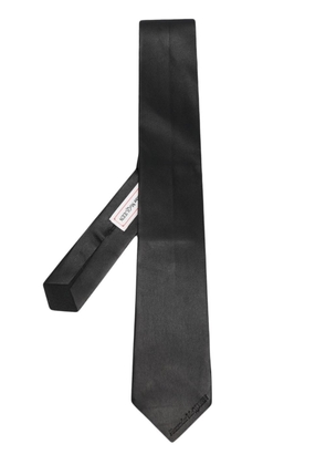 Alexander McQueen debossed-logo leather tie - Black
