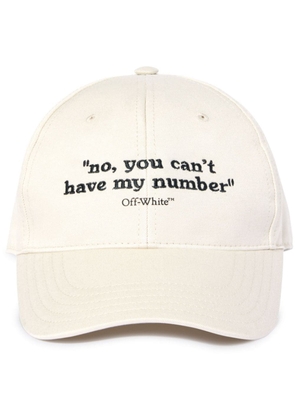 Off-White Quotes embroidered baseball cap - Neutrals