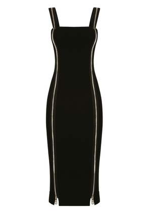 Dolce & Gabbana zip-detail sleeveless midi dress - Black
