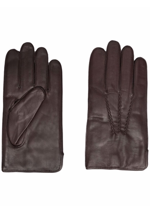 Aspinal Of London stitched detail gloves - Brown