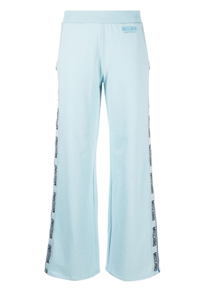 Moschino logo-trim jersey-cotton track pants - Blue