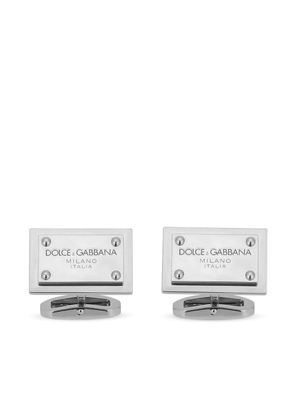 Dolce & Gabbana logo-tag square cufflinks - Silver