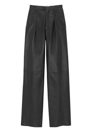 Saint Laurent wide-leg leather trousers - Black