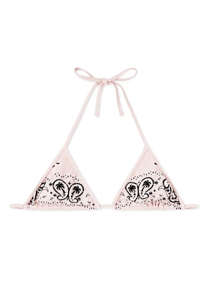 Palm Angels paisley-print triangle bikini top - Pink