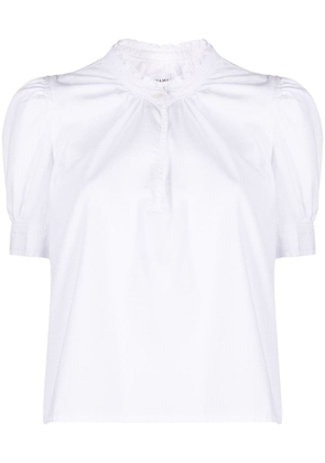 FRAME ruffle-collar T-shirt - White