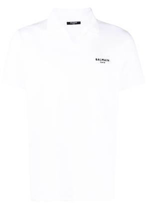 Balmain wingtip-collar cotton T-shirt - White