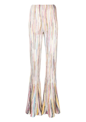 Missoni stripe-pattern semi-sheer flared trousers - Neutrals