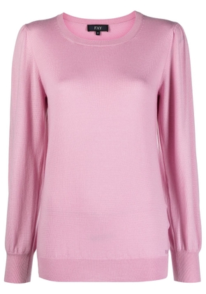 Fay balloon-sleeved virgin-wool jumper - Pink