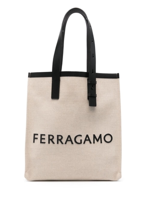 Ferragamo embossed-logo tote bag - Neutrals