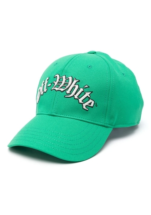 Off-White logo-embroidered baseball cap - Green
