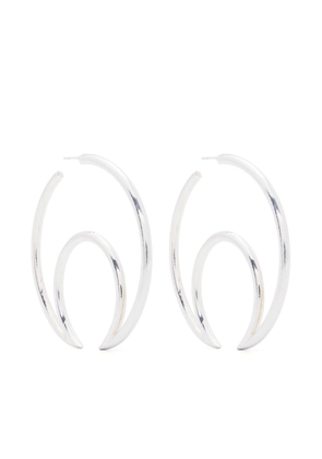 Marine Serre Moon-shaped hoop earrings - Silver