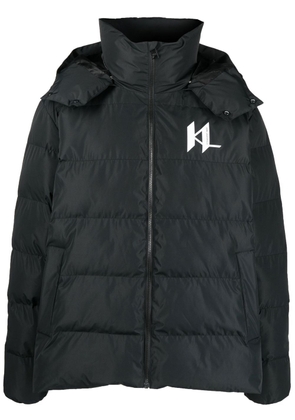 Karl Lagerfeld logo-print hooded padded jacket - Black