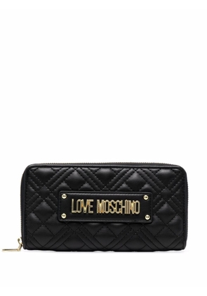 Love Moschino logo-plaque quilted purse - Black
