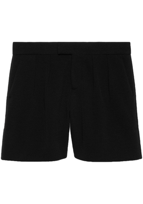 Gucci logo-appliqué wool shorts - Black