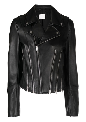 Dion Lee Corset leather biker jacket - Black