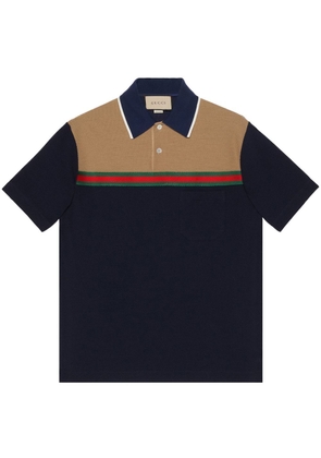 Gucci Web-stripe polo shirt - Blue