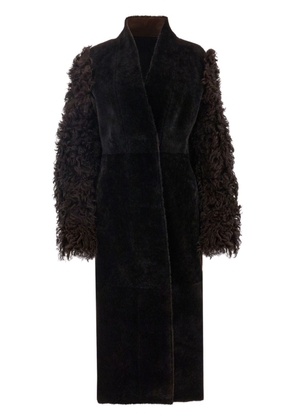 Ferragamo mid-length shearling coat - Brown