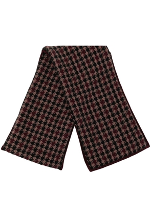 N.Peal houndstooth cashmere scarf - Red