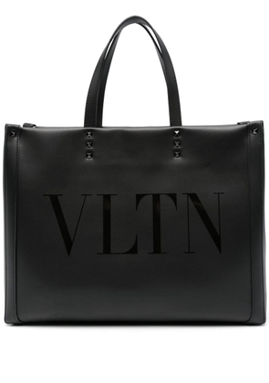 Valentino Garavani logo-print leather tote bag - Black