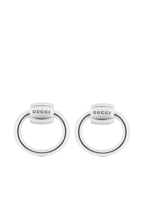 Gucci small Horsebit sterling silver drop earrings