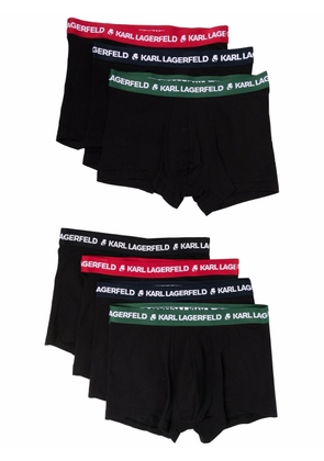Karl Lagerfeld logo-waistband organic-cotton boxer shorts - Black
