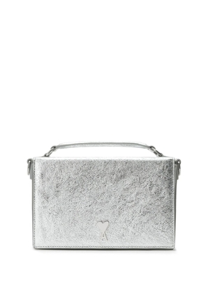 AMI Paris Ami de Coeur metallic shoulder bag - Silver