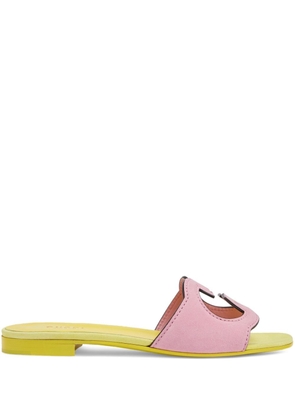 Gucci Interlocking GG cut-out leather sandals - Pink