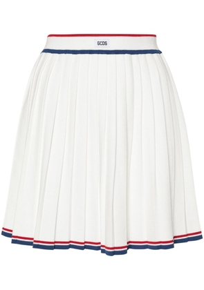 Gcds pleated knitted miniskirt - White
