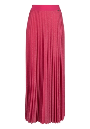 LIU JO lurex-detail pleated maxi skirt - Pink