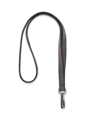 Brunello Cucinelli monili-embellished leather keychain - Grey