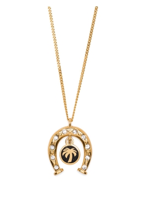 Palm Angels Horseshoe rhinestone-embellished necklace - Gold