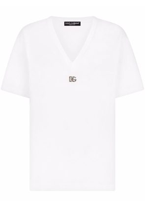 Dolce & Gabbana logo-embellished cotton T-shirt - White