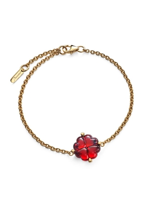 Baccarat Gold Vermeil Trefle Red Bracelet