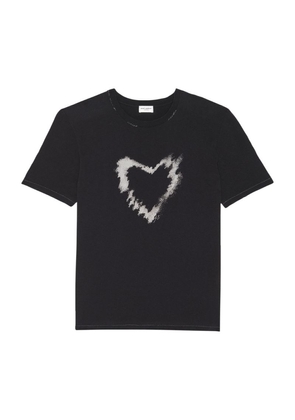 Saint Laurent Cotton Heart Print T-Shirt
