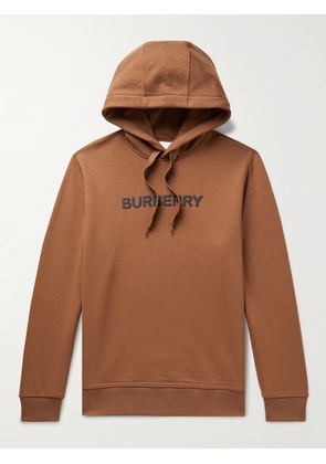 Burberry - Logo-Print Cotton-Jersey Hoodie - Men - Brown - XS
