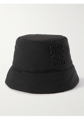 LOEWE - Logo-Appliquéd Padded Nylon Bucket Hat - Men - Black - 57