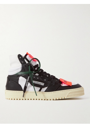 Off-White - 3.0 Off-Court Leather and Canvas High-Top Sneakers - Men - Black - EU 40