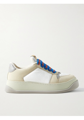 Gucci - Screener Monogrammed Canvas and Leather Sneakers - Men - Neutrals - UK 7