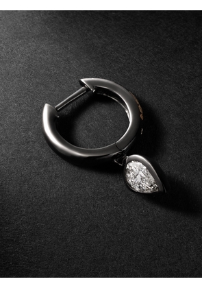 SHAY - Blackened Gold Diamond Single Hoop Earring - Men - Black