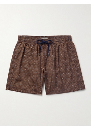 Canali - Straight-Leg Mid-Length Printed Swim Shorts - Men - Brown - S