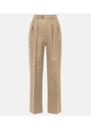 Loro Piana High-rise wool and cashmere suit pants