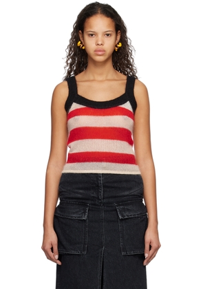 SUNNEI Off-White & Red Striped Tank Top