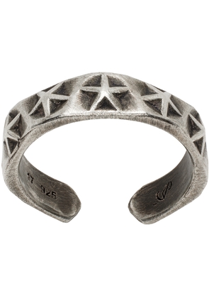 AFTER PRAY Silver Star Carving Ring