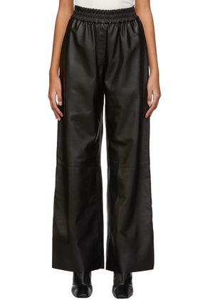 The Mannei Black Leather Shotts Trousers