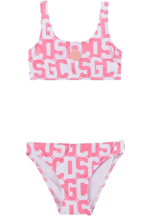 GCDS Kids Kids Pink & White Monogram Bikini