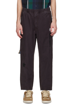 AAPE by A Bathing Ape Black Embroidered Trousers