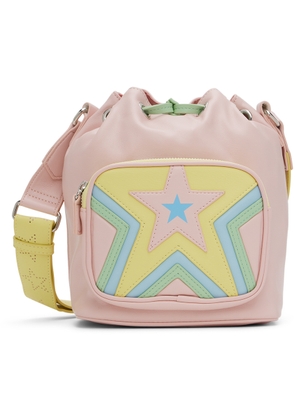 Stella McCartney Kids Pink Faux-Leather Stars Bucket Bag