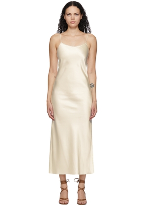 Marina Moscone Off-White Heavy Satin Bias Slip Dress